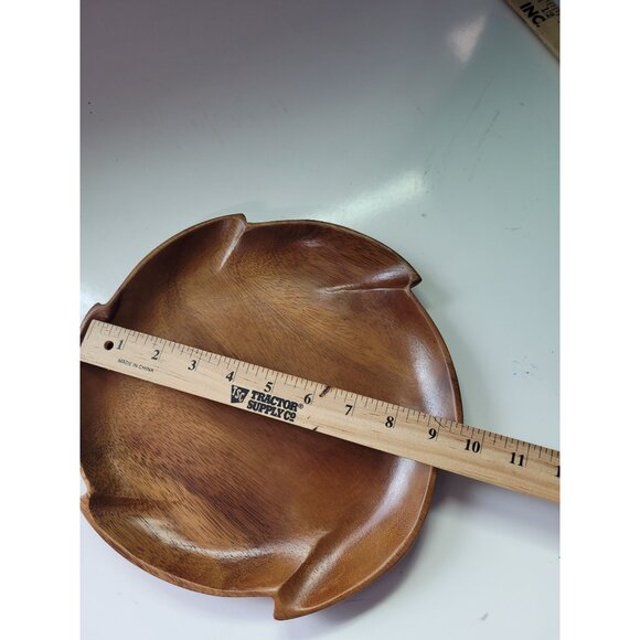 Handcrafted MCM Wood Decorative Serving Plates Set Of 10 Rustic Kitchen Dining A - Picture 5 of 7